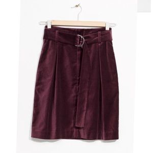 & Other Stories Velvet Skirt